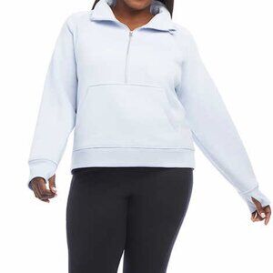 Danskin Ladies' Cozy Half-Zip Pullover Light Blue NEW Women's 2X NWT 18W-20W